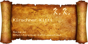 Kirschner Kitti névjegykártya